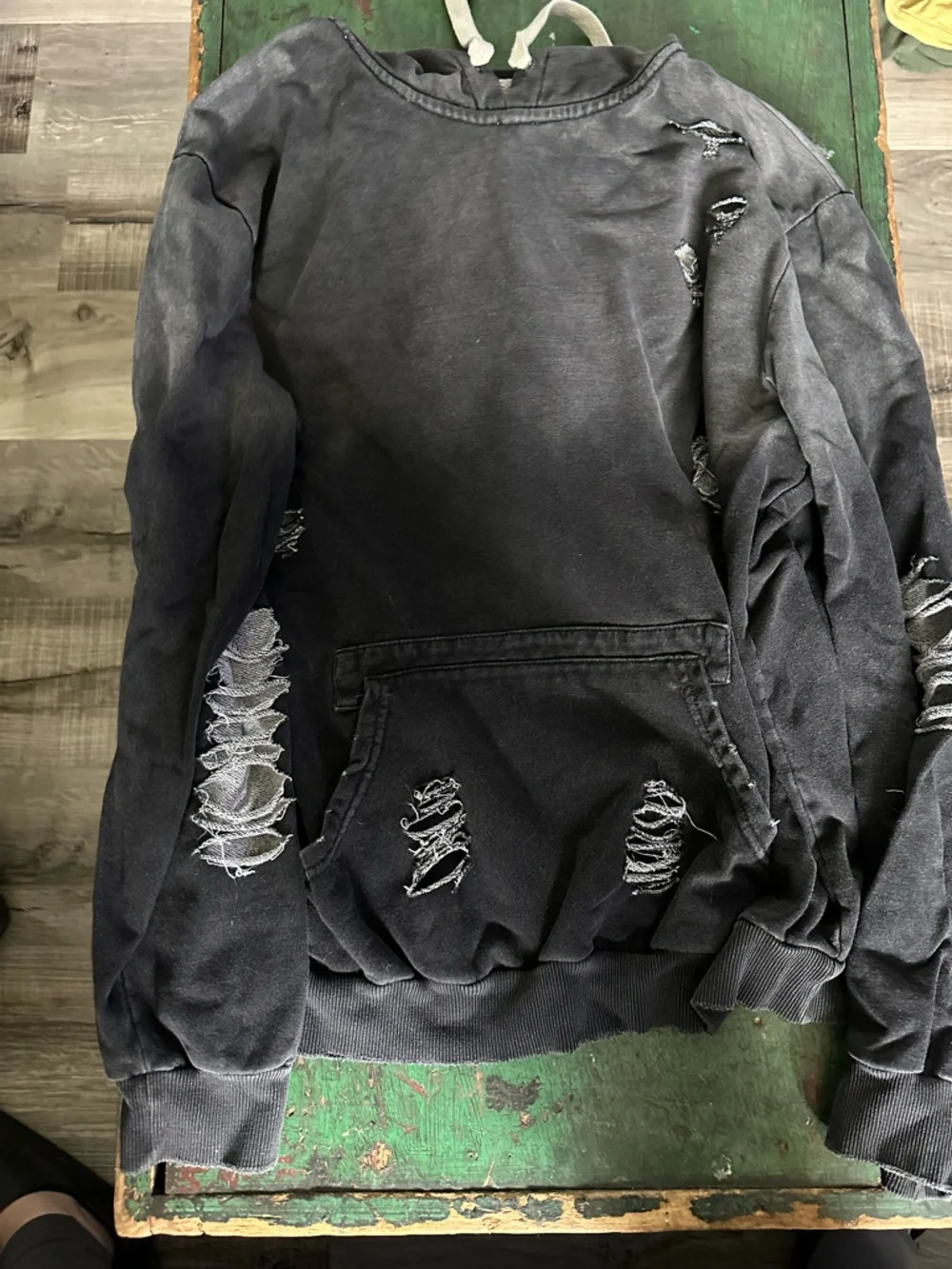 POL distressed charcoal hoodie- Size M - Picture 1 of 3